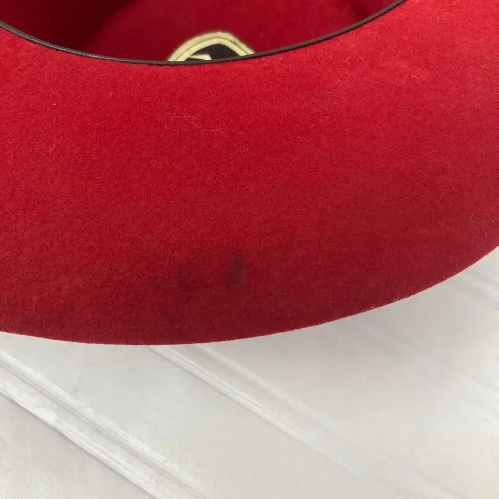 Sheplers Wool Felt Western Hat Unisex M Red Black Band Concho Gambler Style
